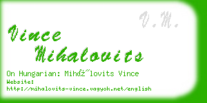 vince mihalovits business card